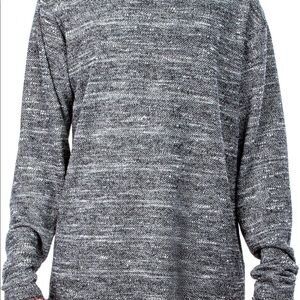 Entity crewneck raw edge sweater.